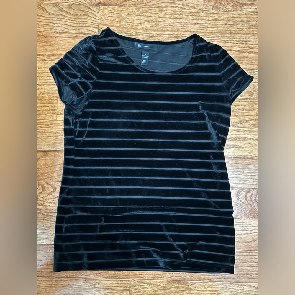 International Concepts Velvet See Through Blouse